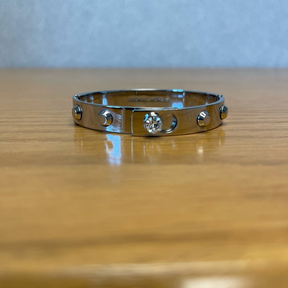 Michael Kors Silver Astor Studded Bangle W/Diamond